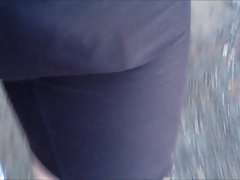 jogging in spandex &amp; w my cock out in the park