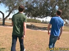 Horny gays have some outdoor fuck