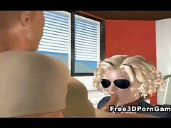 Foxy 3D cartoon blonde honey sucking on a cock