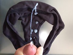 Black Panty Cumshot 01