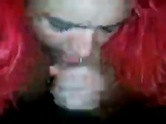 Redhead says... Thank You, after she gets cum in mouth..