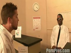 Bank employee has to pay the costumer with her pussy