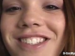Sweet brunette teen charmer solo pussy teasing on cam