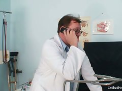Gyno doctor examines  Tereza's young pussy