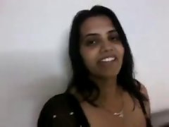 Indian sexy wife in Black Saree BJ