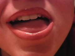 Mouth and lips fetish tease in close up
