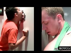 Stud gets mouth banged by gay on gloryhole